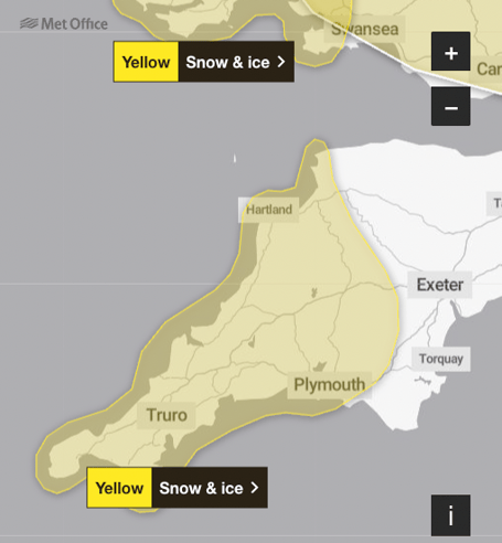 Yellow snow and ice warning