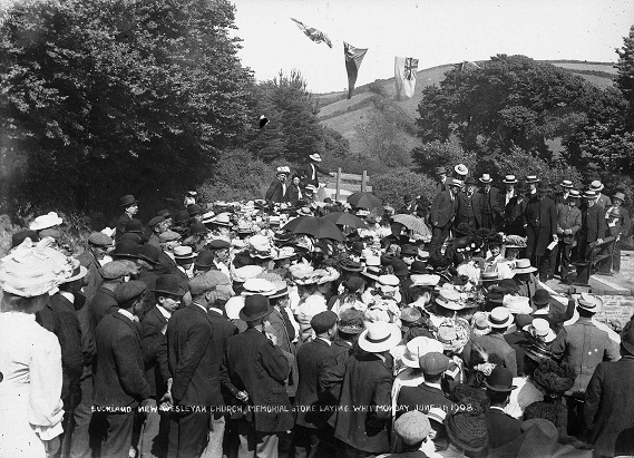 Buckland New Wesleyan Church. Memorial stone laying Whit Monday June 18 1908