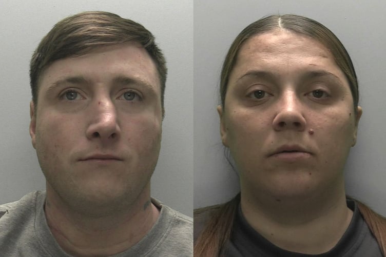 Tommy McTighe (left) and Gemma Vanstone (right) jailed for stabbing man in Plymouth in March 2024.