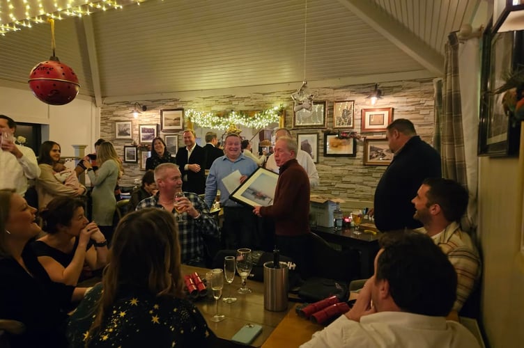 Enjoying Salcombe RNLI  Christmas party