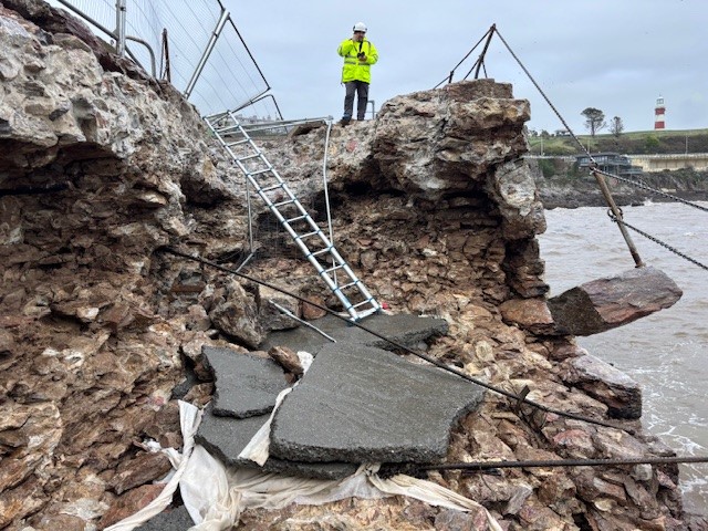 The damaged part of Plymouth's West Hoe