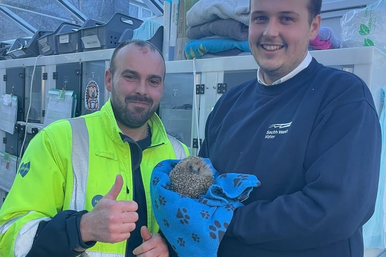 George and Joe with Aquarious - Image courtesy of South West Water 