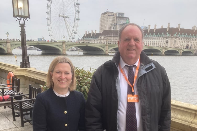Rebecca Smith MP and reporter Richard Harding