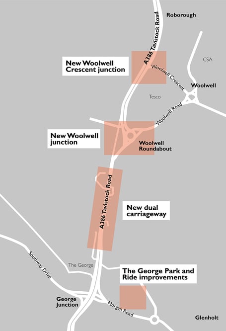 Woolwell to The George improvement scheme. Image courtesy: Plymouth City Council
