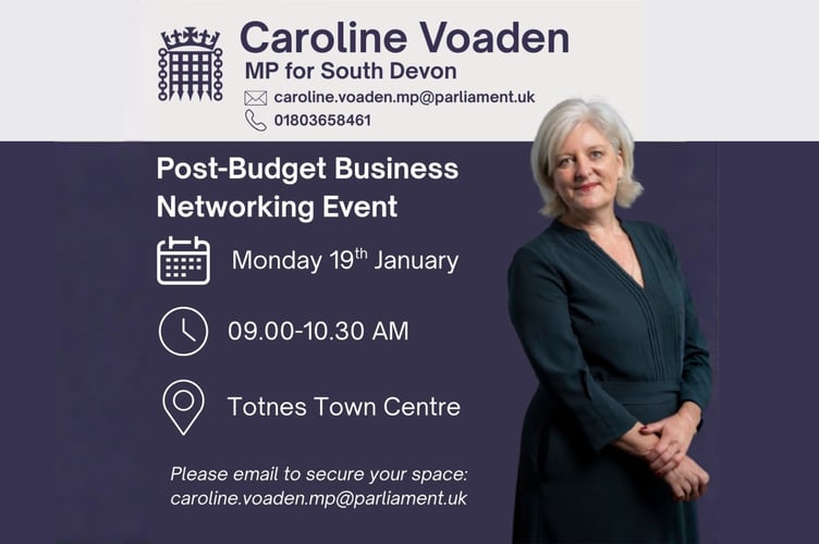 Caroline Voaden to host a Post-Budget Business Networking Event.
