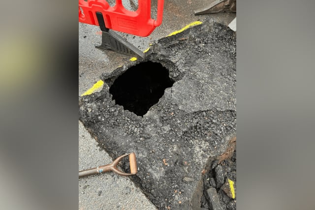 Giant hole discovered beneath Fore Street in Kingsbridge