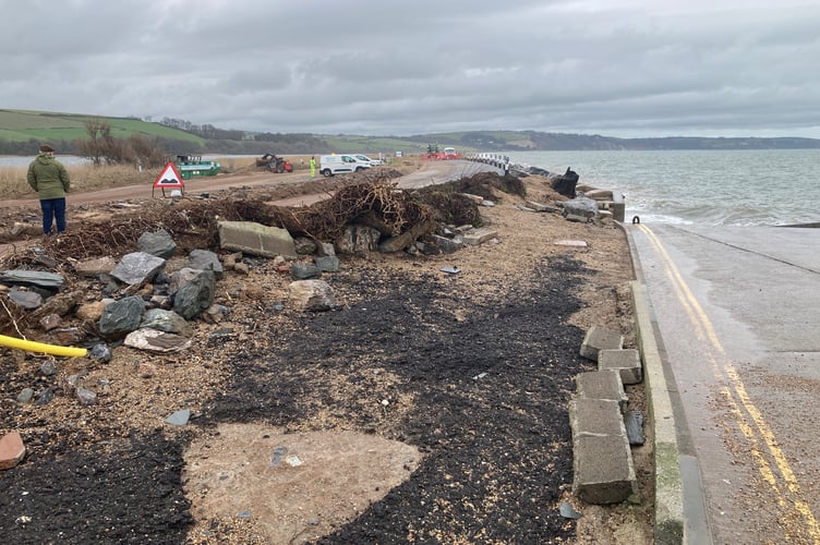 Damage to the Slapton Line