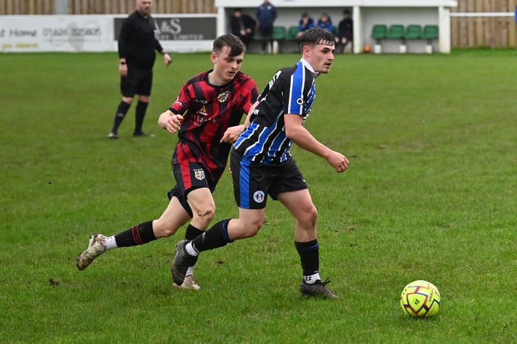 South Devon Football League Premier Division, Match action from Newton Abbot Spurs 2nds versus Totnes & Dartington SC, A 6-0 home win at the Rec for Spurs