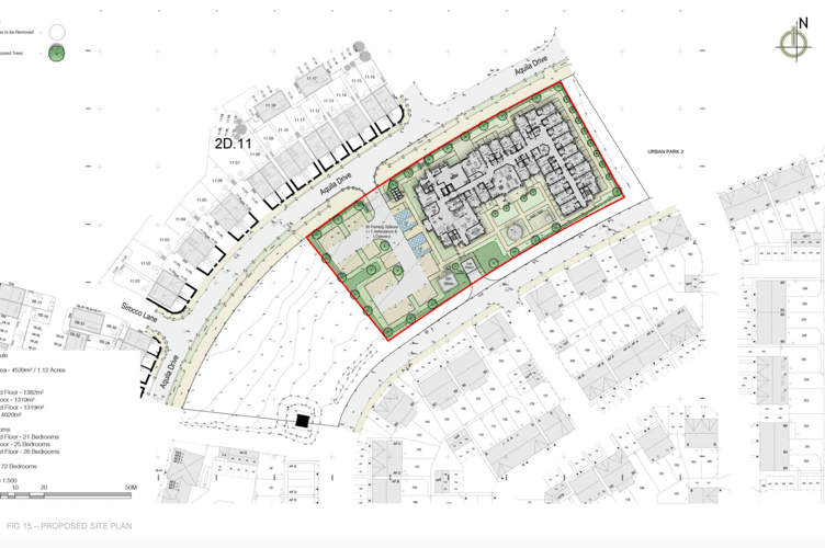 Proposed 72-bedroom care home in Sherford.