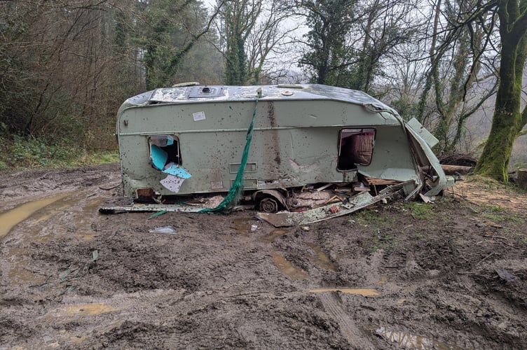 Mystery as abandoned caravan discovered near Gara Bridge.