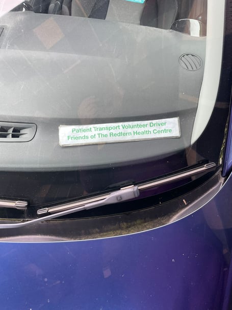 The volunteer car used to transport elderly patients