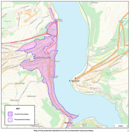 Proposed Dartmouth conservation area boundary change.
