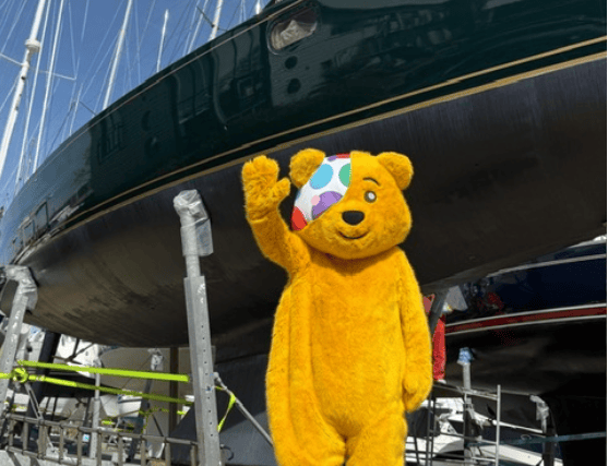 Pudsey docking in Dartmouth on first ever voyage