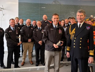 RNLI volunteer surprised with award during Dart station opening