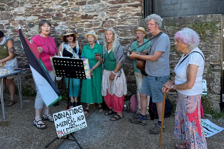 Totnes Friends of Palestine Buskers.