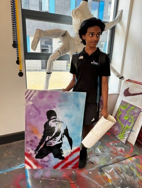 A Dartmouth Academy student's 'Ronaldo' artwork