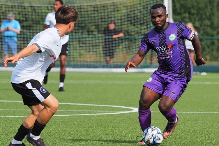 Kaycee Ogwu in possession against Portishead