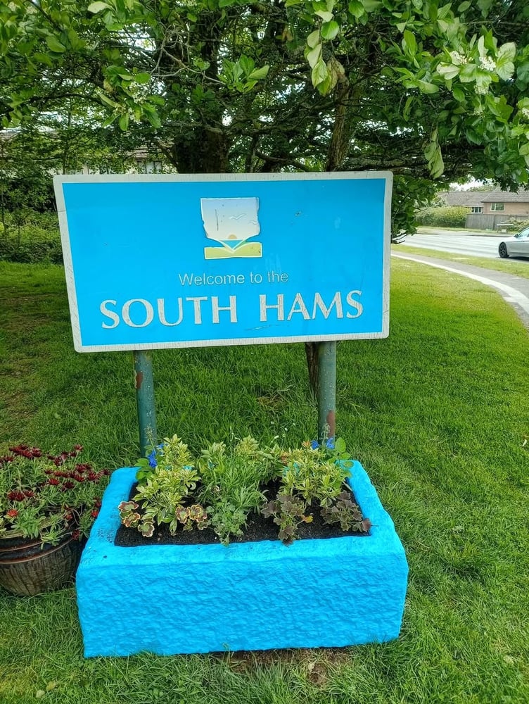 One of the new planters by the South Hams sign
