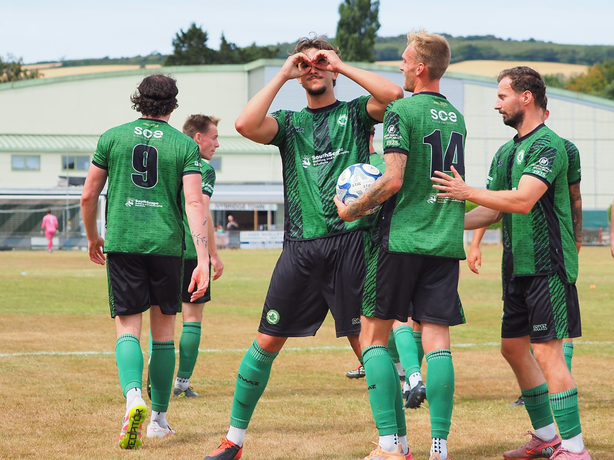 Ivybridge Town celebrations after Wellington win