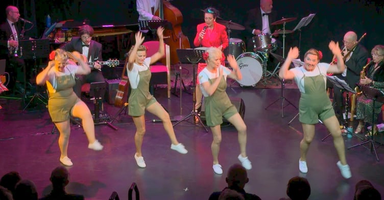 The Jenny Thomas Jazzettes, Louise Parker, and members of the band for Dartmouth Wartime Sounds
