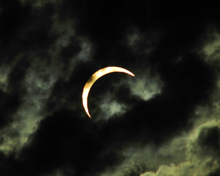 Partial solar eclipse over Devon