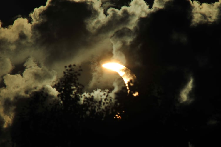 Partial solar eclipse over Devon