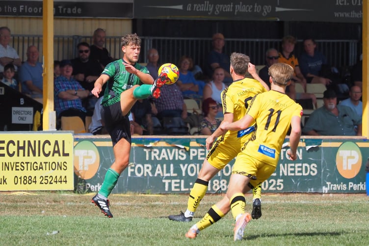 Ivybridge's Calum Fyfe brings the ball under his spell