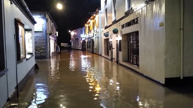 Flooding on Mill Street in Kingsbridge.