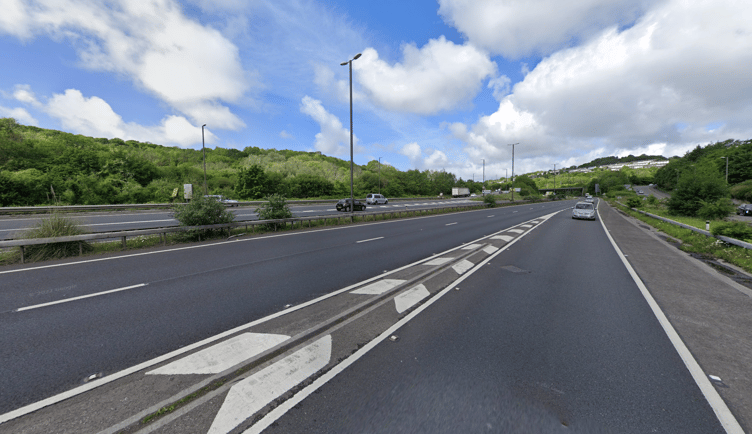 A two-vehicle collision on the A38 approaching Marsh Mills in Plympton has left a motorcyclist seriously injured.