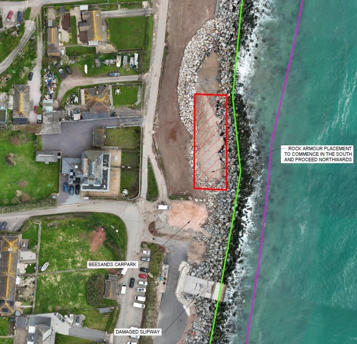 Beesands to receive additional rock armour to protect village green.