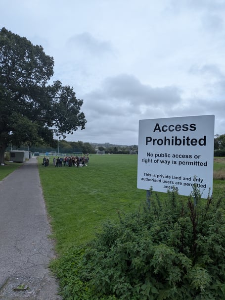 Access Prohibited signs at the lower field