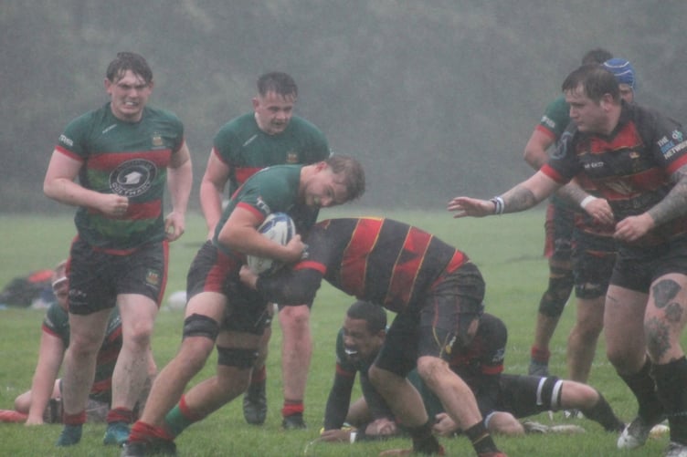 Dartmouth RFC action in the rain vs Plympton