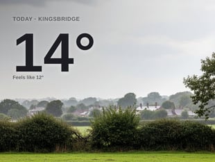 Kingsbridge: cloudy day, high of 14°C