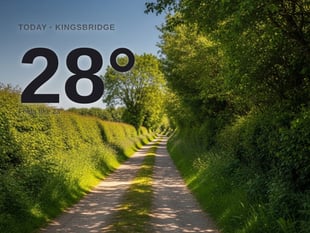 Kingsbridge: sunny day, high of 28°C